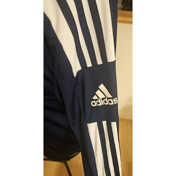 Adidas Long Sleeve Training Jersey Navy Blue White Stripes Size Medium - Picture 4 of 4